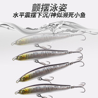 Leurre vibrant imprimé en métal pour lancer à longue distance, type crayon coulant, pour achigan, perche, poisson mandarin, poisson blanc en eau douce