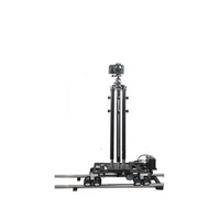 Chariot motorisé pour caméra avec colonne manuelle et rotule, utilisable avec télécommande sans fil