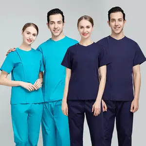 Hot Selling Unisex Woven Stretch Breathable Jogger Nursing Scrubs ODM Supply Hospital Scrubs Uniforms Sets Women Embossed