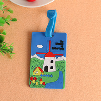 Etiquette de bagage en PVC personnalisée pour enfants Etiquettes de bagage personnalisées de luxe Logo Hidden Privacy Compartment Name Tag Cartoon Cute Letter
