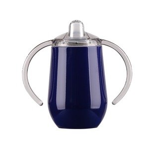 Vaso Térmico de Acero Inoxidable de 10oz con Doble Asa, Tipo Sippy, para Bebés, con Forma de Huevo, Aislado, con Logotipo Personalizado - Product Image 3