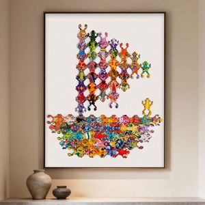 Cadeau incroyable pour adultes, puzzles en bois colorés et artistiques, amusants et magnifiques, en forme de grenouille, pour la décoration murale - Product Image 1