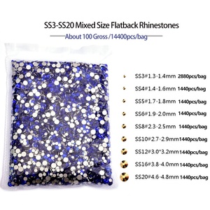 OLeeya Mix Tailles SS3-SS20 Lot en Gros Strass Non Thermocollants à Dos Plat Cristaux Scintillants pour Ongles et Vêtements - Product Image 4