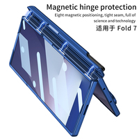 Étui de luxe électroplaqué pour téléphone à chargement sans fil pour Z Fold 7/8 avec support magnétique anti-traces de doigts en PC ultra-fin