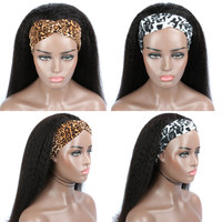 Perruques bandeau Yaki lisses en cheveux humains vierges brésiliens sans colle pour femmes noires, vente en gros, prêtes à porter, prix abordable