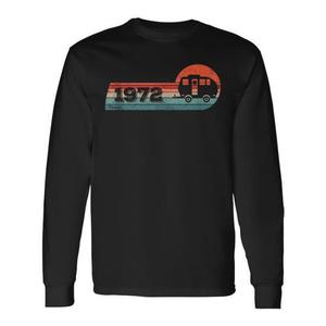 Camiseta de manga larga Camping RV Camper Vintage 1972 Birthday Caravan Trailer - Product Image 1