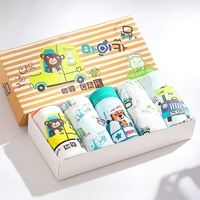 Sous-vêtements en coton doux pour garçons, caleçons pour enfants, 5 pièces par boîte, respirants, imprimés de dessins animés de dinosaures et de véhicules, ensemble pour tout-petits garçons, hommes, hommes