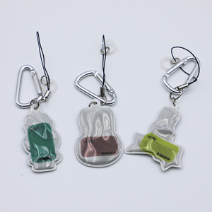Multiple Material PU <b>Leather</b> Zinc Alloy Embossed Cartoon Character Colorful <b>Keychain</b> with LOGO on Back - Product Image 4