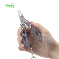 Pince multi-outils de petite poche en acier inoxydable avec porte-clés, Usage quotidien, pour l'extérieur