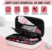 Op maat gemaakte golfhandschoenendoos met vormgevende harde schaal, organizer voor golfaccessoires zoals tees, divot tool, ball markers en telefoon