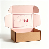Boîte d'expédition en carton ondulé avec impression couleur intégrale et logo kraft pour l'emballage de vêtements, chaussures, chaussettes et articles vestimentaires