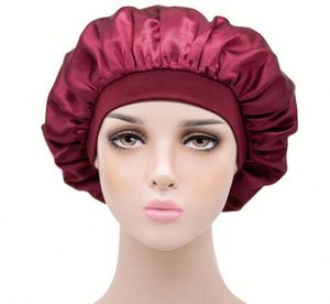 Bonnets de nuit en satin à large bande pour femmes et filles aux cheveux bouclés, couvre-chef pour cheveux naturels - Product Image 4