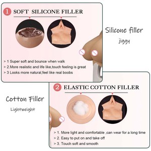 Prótesis de Senos de Silicona Realistas, Pechos Falsos de Cuello Alto para Cosplay, Drag Queen, Crossdresser, Transgénero - Product Image 4