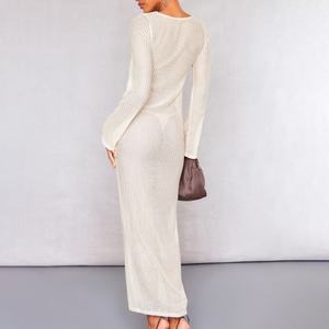 Vestido Maxi de Manga Larga Transparente con Logotipo Personalizado, Vestido Ajustado 2023 para Mujer - Product Image 2