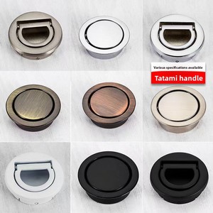 Tatami Round Bouncing <b>Silver</b> Alloy Handle Embedded Invisible Rotating Concealed <b>Drawer</b> Cabinet Door Handle - Product Image 3