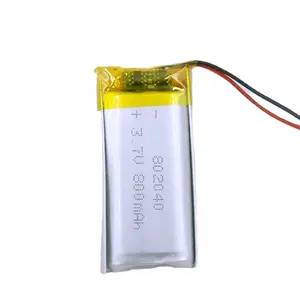 802040 3.7V 800mAh 2.96Wh baterai 12v 200ah lipo earphone mini lipo baterai mikro lipo baterai isi ulang 3.7 untuk band