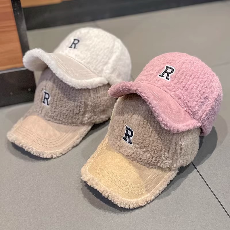 Winter Faux Lamb Wool Fur Baseball