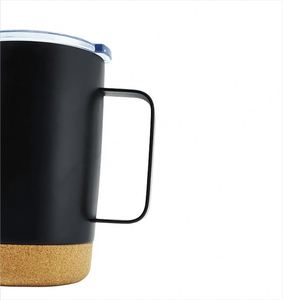 Wholesale Custom Logo 13oz 304 Stainless Steel Coffee <b>Mug</b> Cork Base Cups With Handle Bpa Free Flip Lid Promotional Gift - Product Image 5