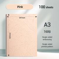 Papel de Copia Multicolor A3 160G 100 Hojas/Bolsa con Textura de Cuero para Impresión de Oficina y Papelería