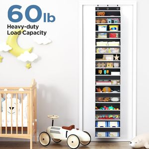 Over The Door Organizer 8 <b>Shelf</b> Hanging Storage With Large Pockets For Behind Door Or Wall Use Non Woven Fabric Clear PVC - Product Image 5