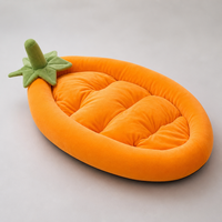 Nid pour animaux de compagnie en peluche Eggplant, lit pour chat ovale pour sommeil profond, coussin matelassé, décor tige de feuille verte non amovible, 5 tailles du S au XXL