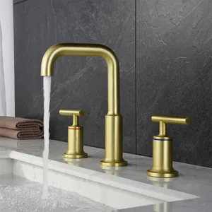 Torneira de bronze para banheiro, torneira de água com design moderno escovado para banheiro, preto, com superfície rosa dourada