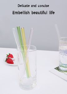 Pailles en verre transparentes très demandées, résistantes aux hautes températures, écologiques, lot de pailles colorées - Product Image 3