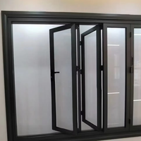 Fenêtre pliante en accordéon, coupe-vent et économe en énergie, en alliage d'aluminium, pour balcon, patio et résidence