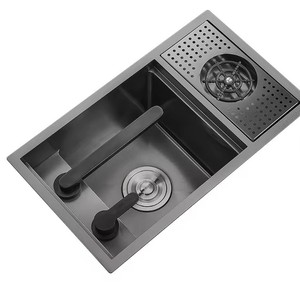 Évier de cuisine multifonction de luxe en acier inoxydable 304 avec robinet cascade, écran LED, planche à découper et égouttoir - Product Image 4