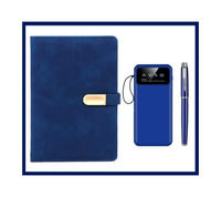 Couleur personnalisée A5 Bureau d'affaires Journal Journal Magnétique Cahier Stylo Boîte Cadeau Papeterie Ensemble Tissu PVC PP Couverture Feuilles Mobiles