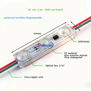 12V <span class=keywords><strong>RGB</strong></span> <span class=keywords><strong>LED</strong></span> <span class=keywords><strong>MODULE</strong></span> ws2811 lập trình 1.2 Wát SMD 3030 IP68 mô-đun không thấm nước cho cửa hàng dấu hiệu trang trí - Product Image 3
