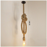Suspension réglable en hauteur et en longueur, double tête, cordon en corde de chanvre tressé, une seule tête E27/E26, support de lampe en corde de chanvre, vis