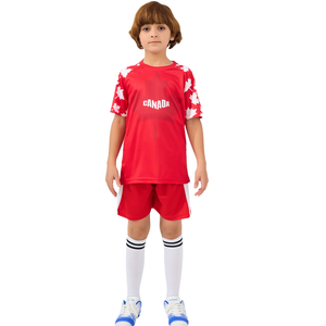 Uniformes <span class=keywords><strong>de</strong></span> Fútbol Personalizados para Niños con la Bandera Nacional <span class=keywords><strong>de</strong></span> Canadá, <span class=keywords><strong>Hoja</strong></span> <span class=keywords><strong>de</strong></span> Arce, Uniforme <span class=keywords><strong>de</strong></span> Fútbol para el Equipo Canadiense, Camiseta con Impresión Digital - Product Image 2