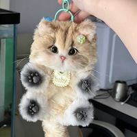 Shenzhen fabricant de jouets en peluche vente en gros personnalisé bonheur anniversaire jouet en peluche chat sac breloque accessoire porte-clés en peluche