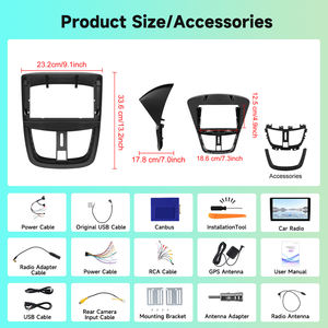 Autoradio Android Podofo 9'' pour Peugeot <span class=keywords><strong>207</strong></span> (2006-2010) Qualcomm 8 Cœurs 2 DIN, <span class=keywords><strong>CarPlay</strong></span>/Android Auto Sans Fil, WiFi, GPS, 4G, 4+64Go - Product Image 6