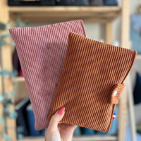 Housse de protection pour ordinateur portable en velours côtelé personnalisé, pochette élégante pour livre broché, étui lifestyle