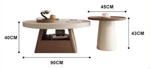 Modern Luxury Living Room <strong>Coffee</strong> <strong>Table</strong>, Lightweight Circular Combination <strong>Coffee</strong> <strong>Table</strong>, <strong>Expandable</strong> Wooden Furniture - Product Image 6