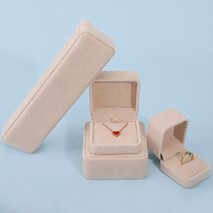 Wholesale Fashion Velvet Jewelry Box Custom Sticker Logo <b>Ring</b> Bracelet Necklace <b>Storage</b> Gift Packaging Box Multi Size Available - Product Image 6