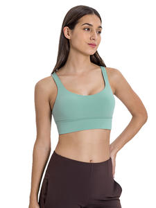 Soutien-gorge de <span class=keywords><strong>sport</strong></span> classique à haute intensité avec conception de dos croisé sexy sous-vêtements de yoga de fitness respirants pour la course à pied exercice de beauté nue - Product Image 2