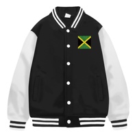 Nouvellement jamaïcain Logo Design Logo personnalisé 2D imprimé hommes mode Varsity veste décontracté Slim Fit Letterman Baseball Bomber vestes