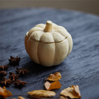 Nouvelle conception de décoration d'Halloween pour la maison, contenants à bougies mats en forme de citrouille avec couvercle