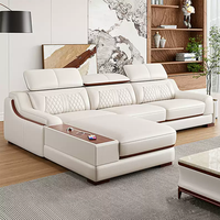 Modernes Apartment-Hotel-Villa Modulares L-förmiges Wohnzimmer-Set Schwamm Echtleder Ecksofa-Set Möbel