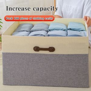 Caja de Almacenamiento de Ropa y Juguetes de Algodón y Lino al por Mayor, Cesta Plegable con Tapa para Organización del Hogar - Product Image 4