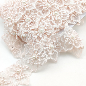 Robe de mariée brodée en Organza de couleur Pure, vêtements créatifs, en dentelle de perle, accessoires en <span class=keywords><strong>textile</strong></span> de maison, bricolage, CR163 - Product Image 5