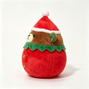 Custom Halloween <b>Egg</b> Shaped Bear Plush Santa with Hat Round Roly Poly Stuffed Plush <b>Toy</b> PP Cotton Filling Unisex - Product Image 3