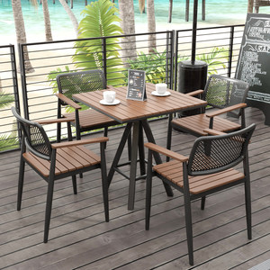Juego de Comedor para Patio Exterior, Resistente al Agua y a la Corrosión, Muebles de Bistro para Bar, Cafetería, Resort, Venta al Por Mayor - Product Image 2