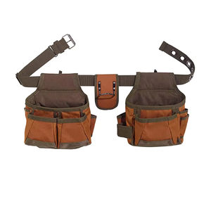 Ceinture à outils <span class=keywords><strong>Veto</strong></span> Pro détachable en polyester 600D haute densité à 2 sacs dans un sac à outils de taille à usage spécial marron - Product Image 3