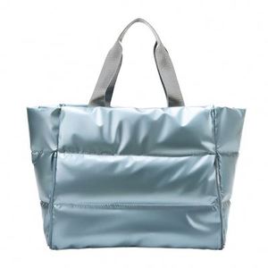 Sac de sport et de voyage imperméable à grande capacité avec compartiment à chaussures, imprimé à carreaux roses, logo personnalisé, séparation sec/humide - Product Image 3