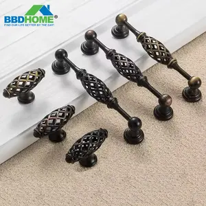 BBdhome Mỹ Đen Orb Xử Lý Tốt Cổ Duy Nhất Lỗ Tủ Ngăn Kéo Đồ Nội Thất Chim Lồng Xử Lý