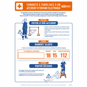Póster de aluminio de 500x350mm sobre el cuidado de personas electrocutadas Póster de material Premium - Product Image 1
